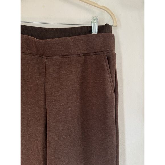NWT OGL FuzzLuxe Double Waisted Straight Leg Pants Espresso Womens Size Medium - Picture 4 of 6